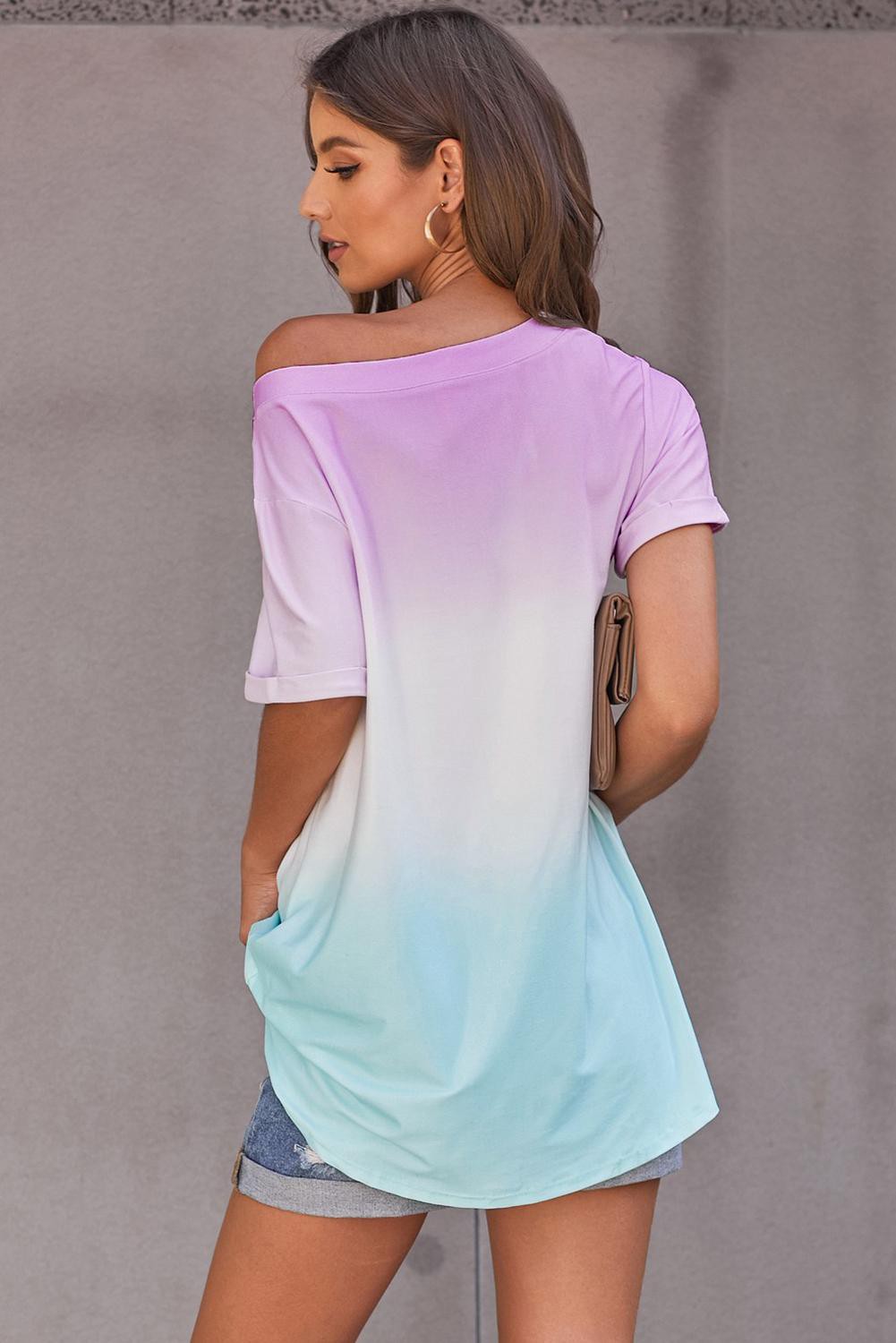 Purple Fade Perfect Tie Dye Ombre Tee