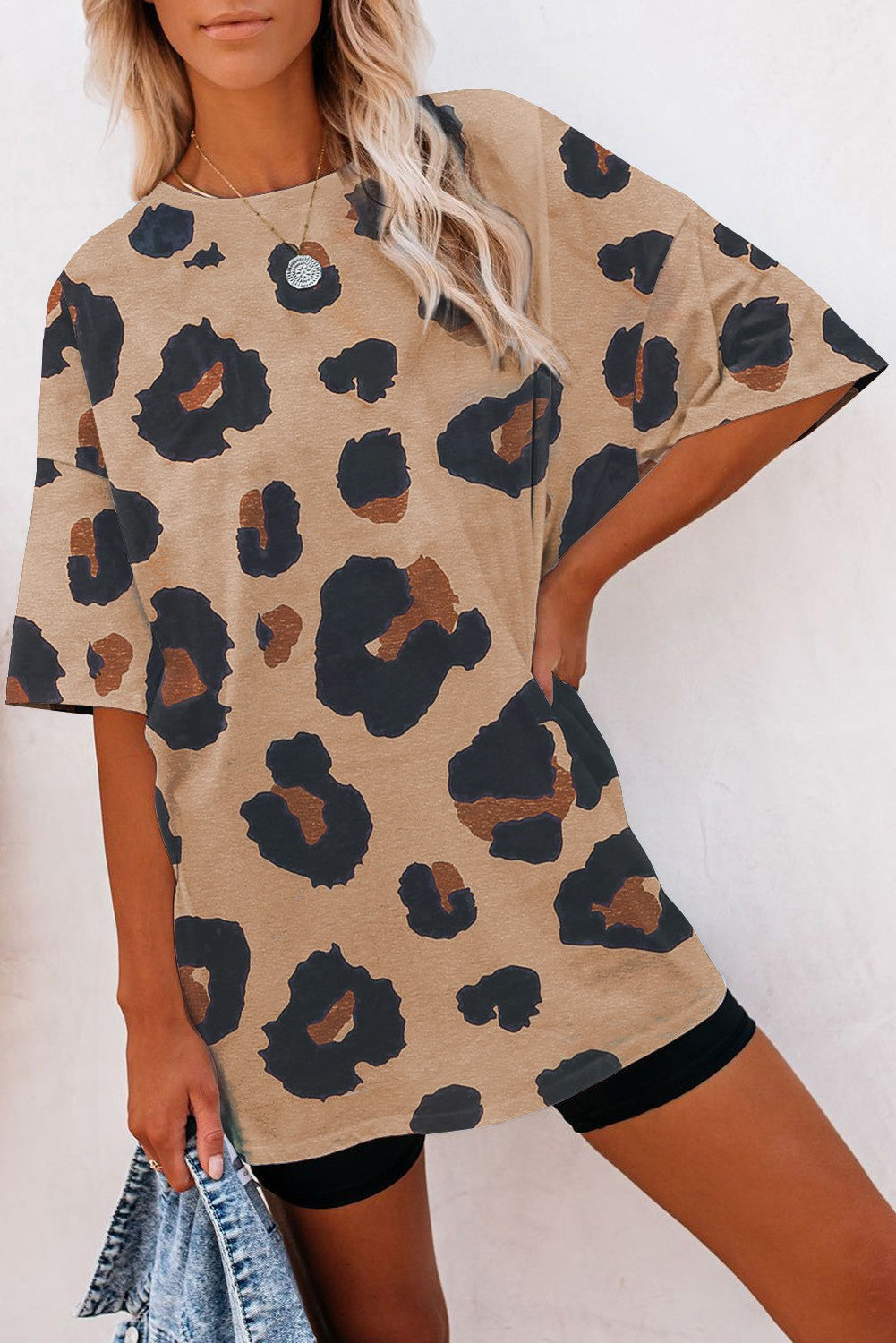 Leopard Boyfriend Style Short Sleeve T Shirt