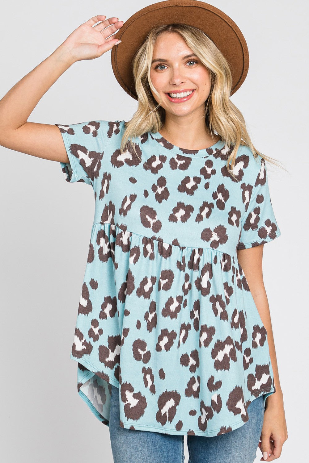 LEOPARD PRINT BABYDOLL TOP