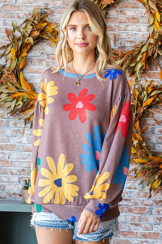 FLORAL PRINT LONG SLEEVE