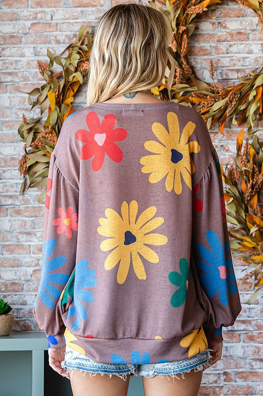 FLORAL PRINT LONG SLEEVE