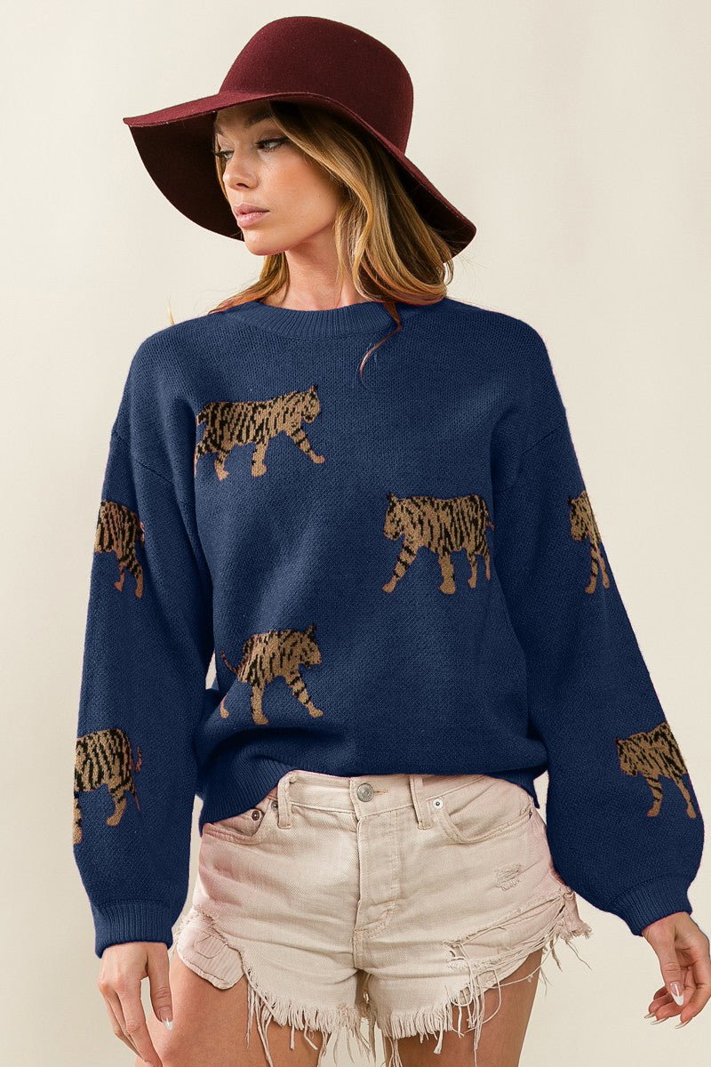 Tiger pattern sweater