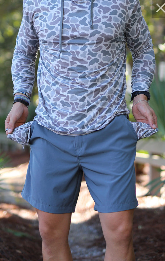 Everyday Shorts - River Rock Grey - Deer Camo Pockets