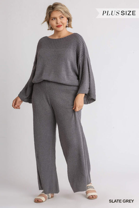 Wide Leg Sweater pants Plus